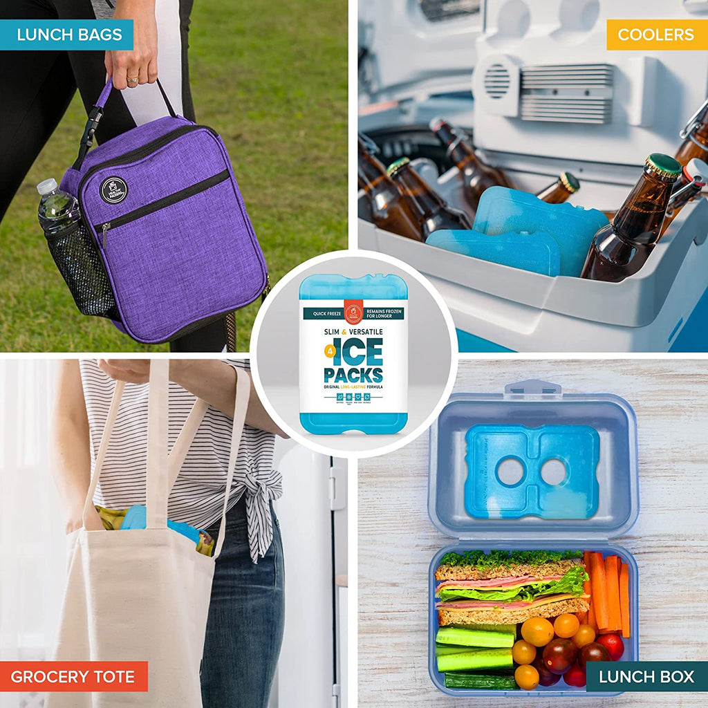 ICE PACKS FOR LUNCH BOX, STAINLESS STEEL FREEZER PACKS, 2 COOL