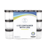4 oz Plastic Containers with Lids - Lotion and Cosmetic Containers with Lids- Empty Plastic Cream Jars for Scrubs, Lotions, Cosmetic and Butters (12 Pack)