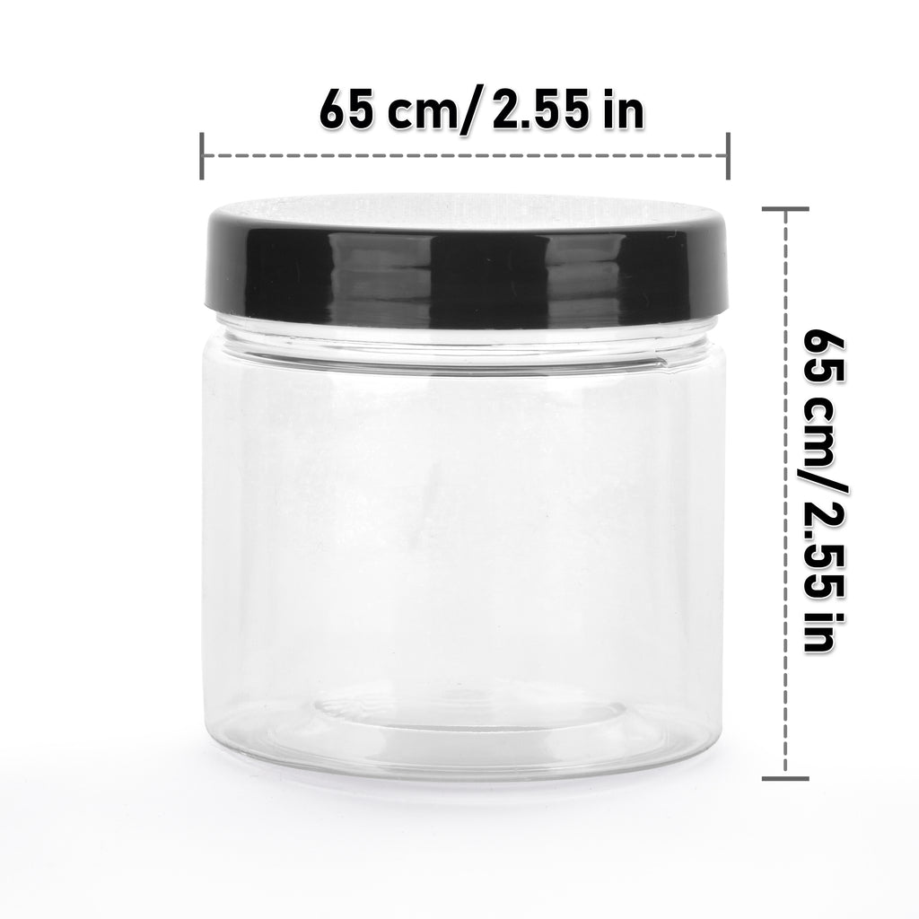 Set of 4 8oz or Set of 5 4 oz Plastic clear jars with plastic lid and a  liner-Storage Jar-DIY container