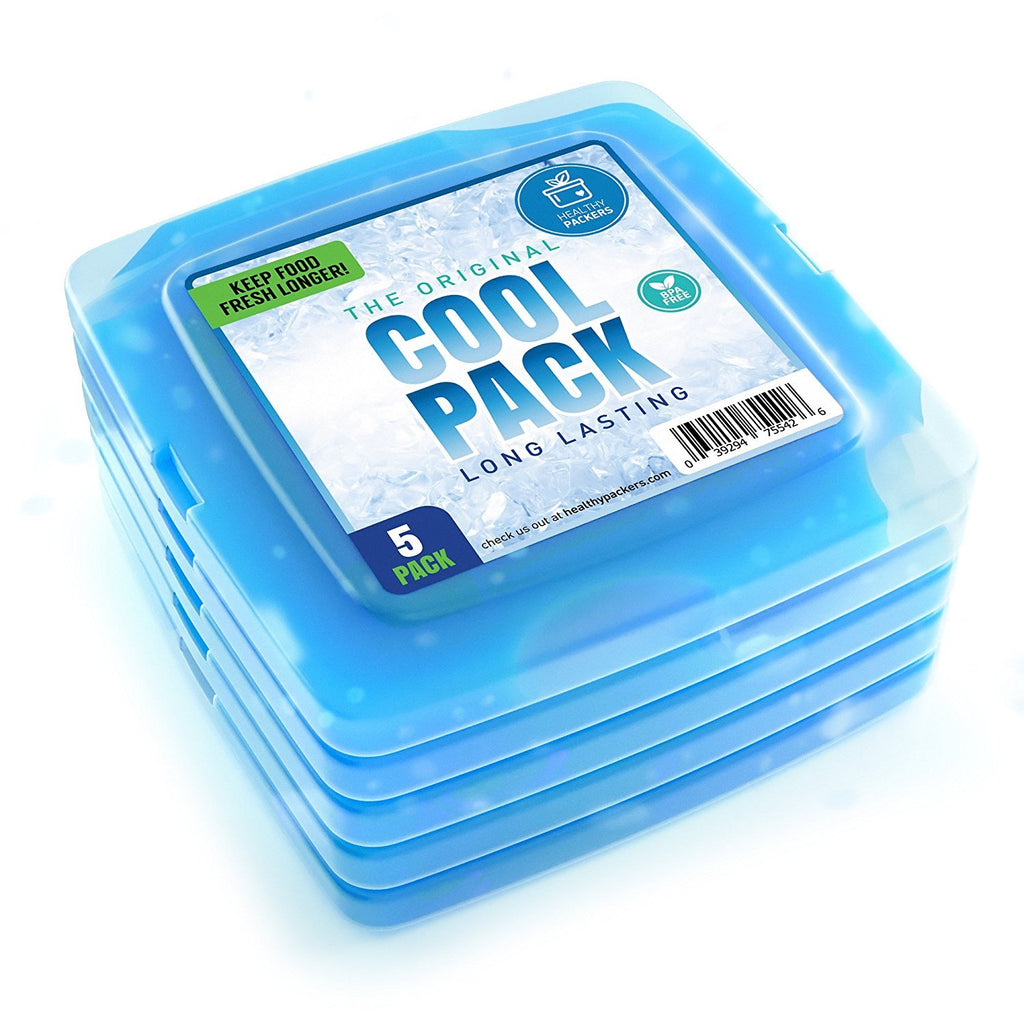 Magic Gel 5 x Ice packs for Lunch Bags and Lunch Boxes. Long Lasting,  Reusable, Small and Thin. The Perfect Cooler for a lunch box