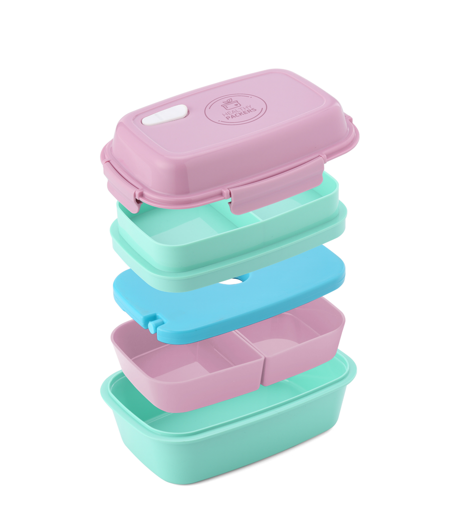 LUNCHART Lunch Box for Kids - Insulated Bento Lunch Box with Art Inserts  and Cooler Compartment for Ice Packs - Dishwasher Safe, Removable Tray 