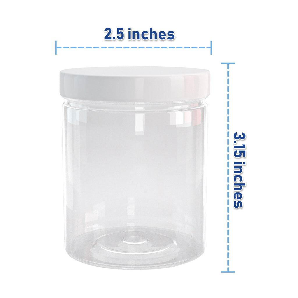 Empty Slime Storage Containers with Lids, Clear Plastic Jars with Labels (6  oz, 30 Pack)
