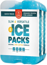Healthy Packers Ice Packs for Lunch Boxes & Coolers | Slim & Long-Lasting Reusable Ice Pack for Lunch Box | Great for the Beach & Camping (Set of 4)