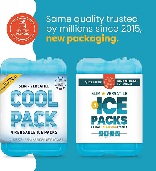 Healthy Packers Aqua Gel Ice Packs for Coolers, Set of 4, Freezer-Cold for  Longer, Reusable, Safe and Durable, Compact Design, Easy to Clean