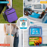 Healthy Packers Ice Packs for Lunch Boxes & Coolers | Slim & Long-Lasting Reusable Ice Pack for Lunch Box | Great for the Beach & Camping (Set of 4)