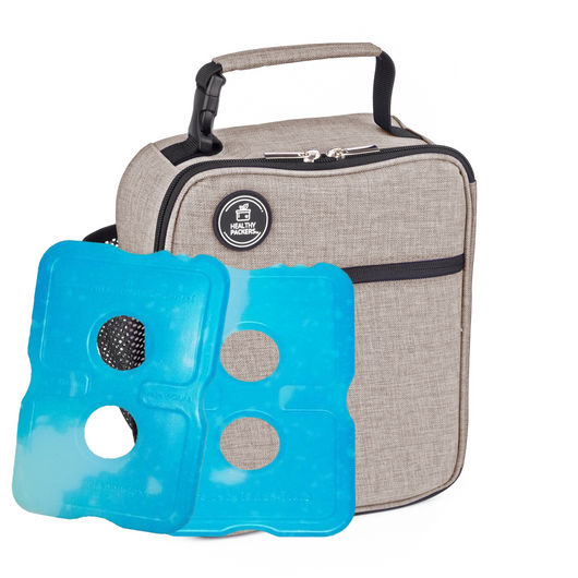 Insulated Lunch Box for Adults and Kids w 2 Slim Long Lasting Ice Pac Healthy Packers