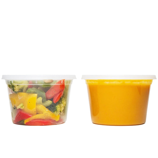  Healthy Packers Extra Thick Food Storage Containers with Lids ( 16oz - 24 Pack) - Great for Slime - Deli Pint Cups - Soup Containers