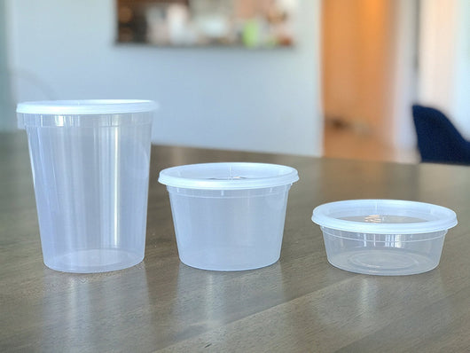 Takeaway Containers with Lids Clear Round Reusable Plastic Food