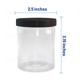 Slime Containers with Water-tight Lids (6 oz, 12 Pack) - Clear Plastic Food Storage Jars - Great for your slime kit - BPA Free (White or Black lid)