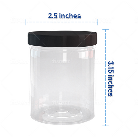 Slime Containers with Water-tight Lids (6 oz, 12 Pack) - Clear