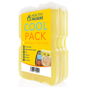 Healthy Packers Yellow Gel Slim Long-Lasting Ice Packs for Lunch Box or Cooler Bag (set of 4)