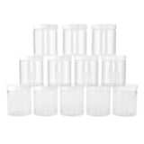 Slime Containers with Water-tight Lids (6 oz, 12 Pack) - Clear Plastic Food Storage Jars - Great for your slime kit - BPA Free (White or Black lid)